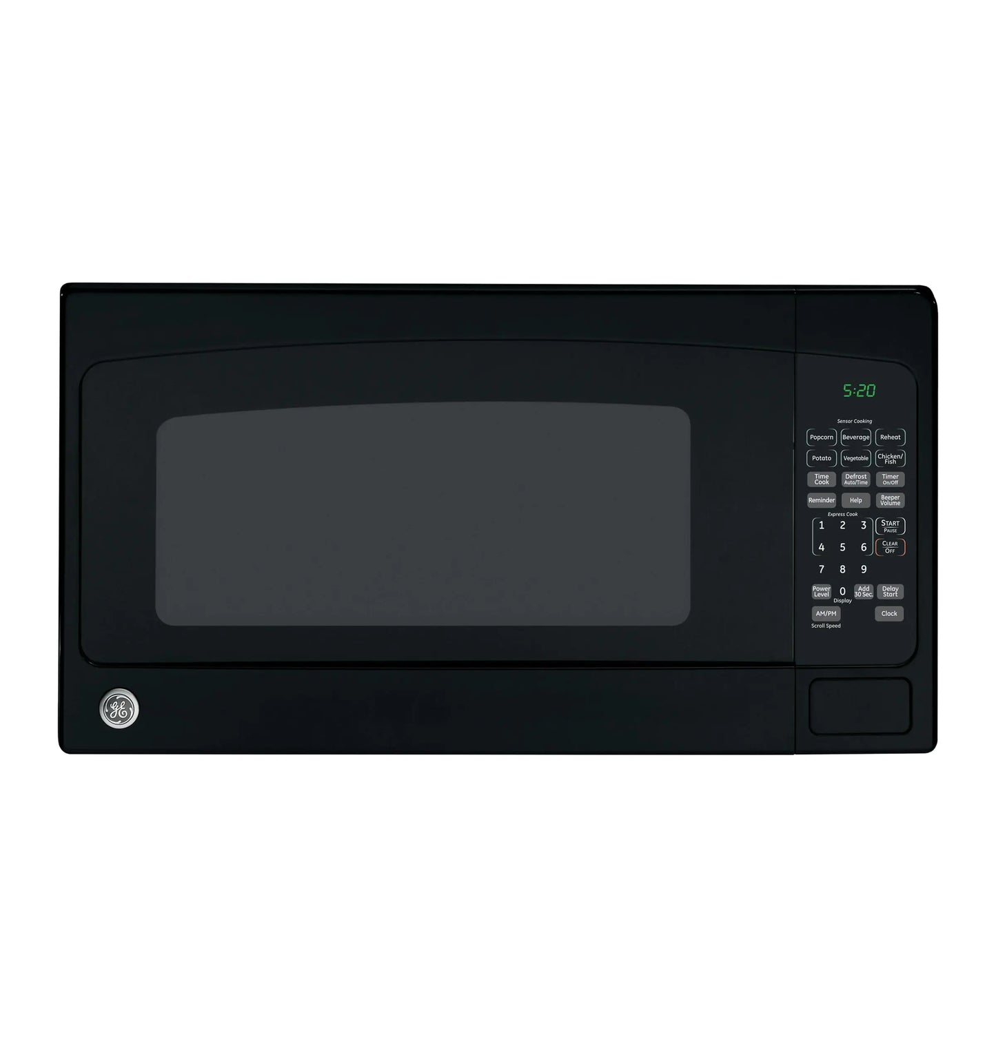 GE GCST20S1WBB Microwave Oven 1200-watt Capacity Cubic 8 Auto Cooking Settings Kitchen Essentials for the Countertop Dorm Room or Apartment Black Child-Lock Technology 2.0 Cu. Ft