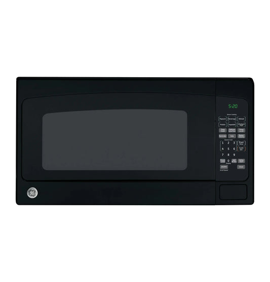 GE GCST20S1WBB Microwave Oven 1200-watt Capacity Cubic 8 Auto Cooking Settings Kitchen Essentials for the Countertop Dorm Room or Apartment Black Child-Lock Technology 2.0 Cu. Ft